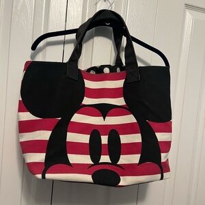 Disney Mickey Mouse Striped Canvas Tote Bag